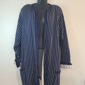 Chic Striped Open Cardigan